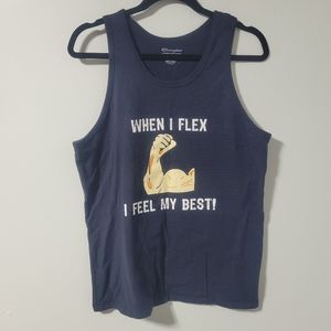 Champion‎ Authentic Athleticwear Tank Top Muscle Flex Graphic Navy Blue M